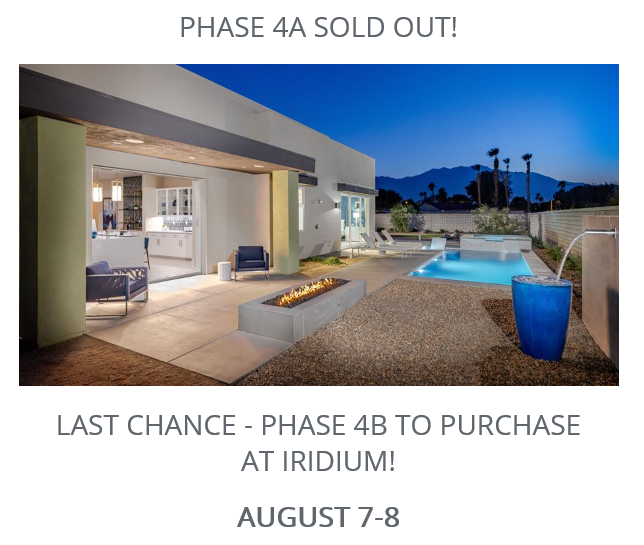Phase 4B Sales Release August 7-8 at Iridium.